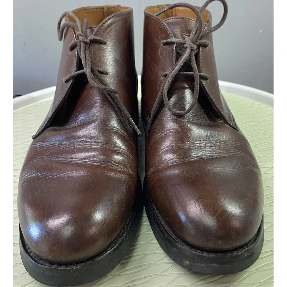 LOTTUSSE Men's Brown Leather Chukka Ankle Dress‎ Boots Made In Spain US 8/EUR 41